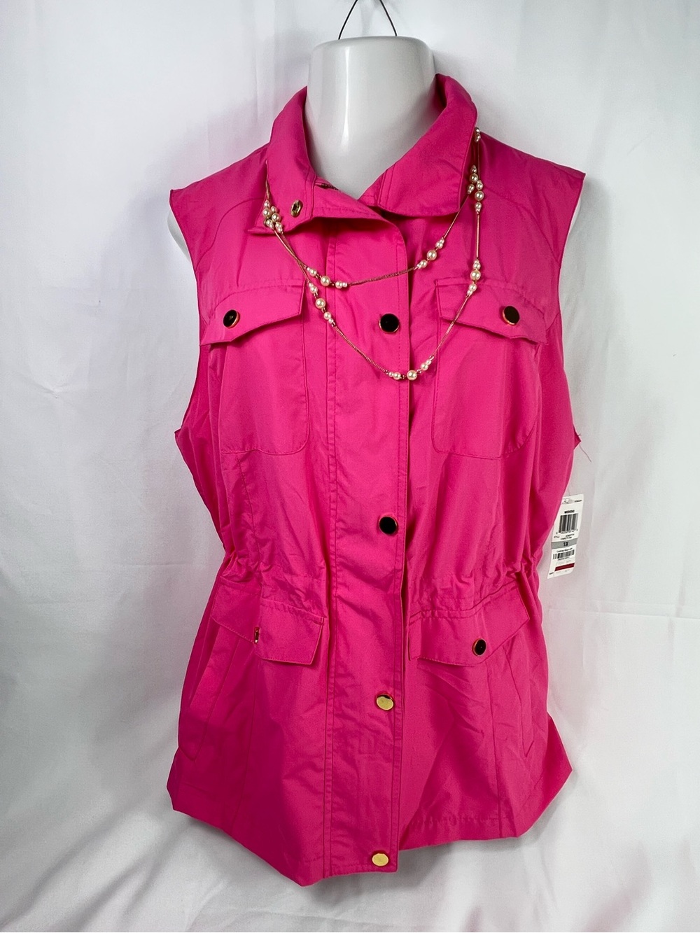 Charter Club Bright Pink Sleeveless Utility Vest Women’s Plus Size 1X